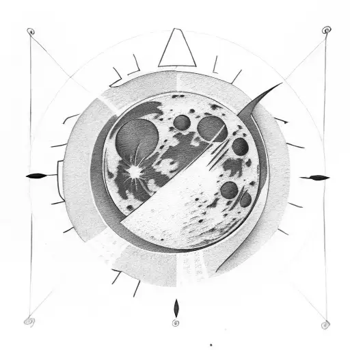 moon phases in line  tattoo design idea