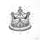 Krishna and queen crown tattoo design idea