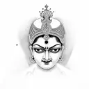 Krishna and queen crown tattoo design idea