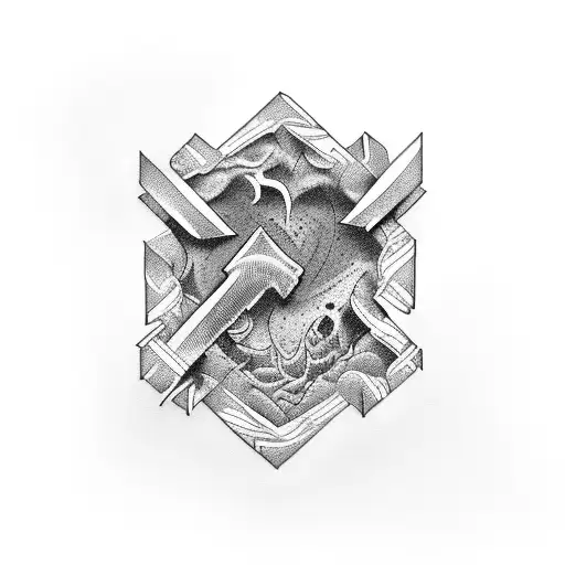 WASD keys sticking out of torn skin tattoo design idea