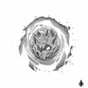 WASD keys sticking out of torn skin tattoo design idea