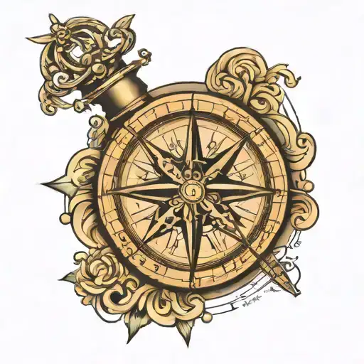 compass directions Latin phrase I have lived  tattoo design idea