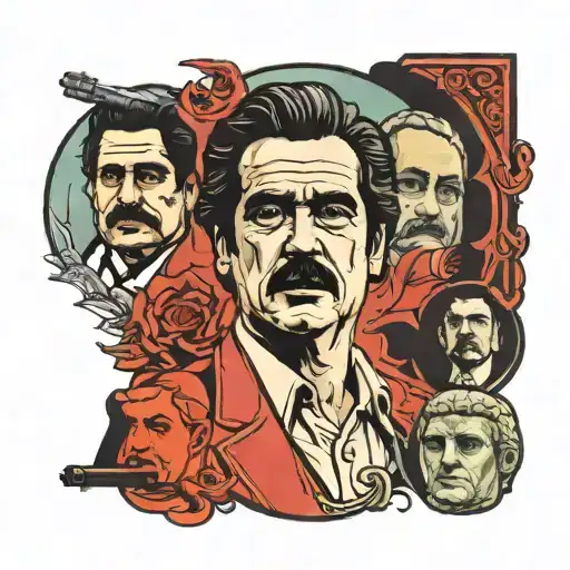 make me a tattoo where mount rushmore has the face of pablo escobar tony montana the godfather tattoo design idea