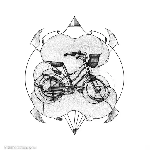 bicycle, mechanical, grapes, anchor tattoo design idea