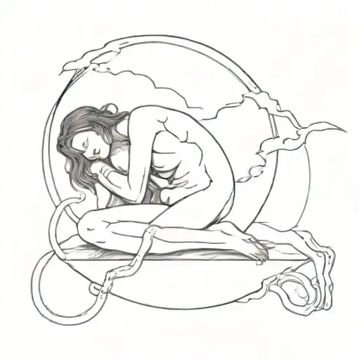 Anxiety and sleep paralysis depicted guilt mixed tattoo design idea