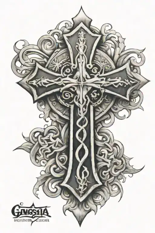 gangsta cross tattoo for men    tattoo design idea
