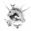 geese tattoo design idea