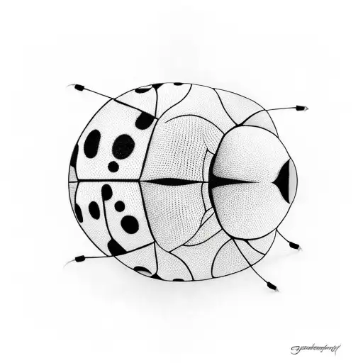 geometric ladybug  tattoo design idea