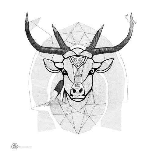 taurus in ikea's picture pjatterid style like dear with lines  tattoo design idea
