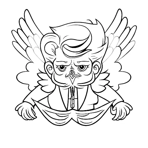 good looking bad angel tattoo design idea