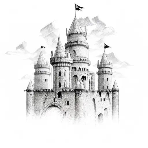 Babylon castle tattoo design idea