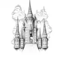 babylon castle tattoo design idea
