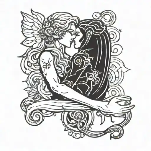 virgo zodiac sign holding hands with. Scorpio zodiac sign  tattoo design idea
