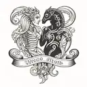 virgo zodiac sign holding hands with. Scorpio zodiac sign  tattoo design idea