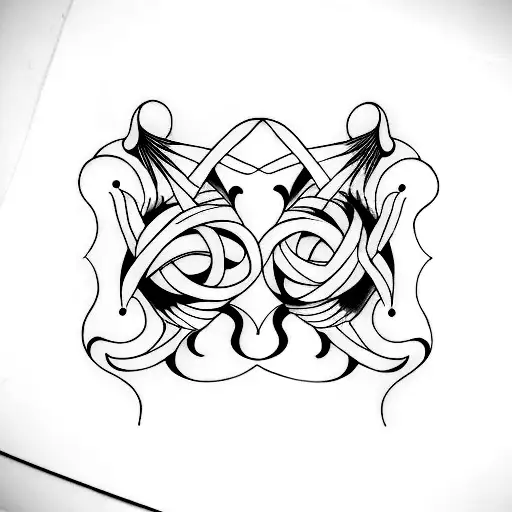 twin flames tattoo design idea