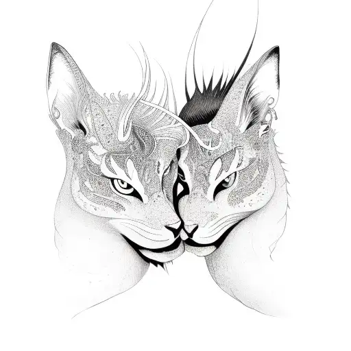 twin flames tattoo design idea