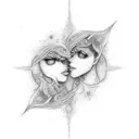 twin flames tattoo design idea