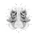 twin flames tattoo design idea