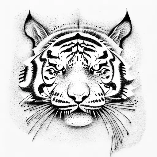 tiger warrior victory  tattoo design idea