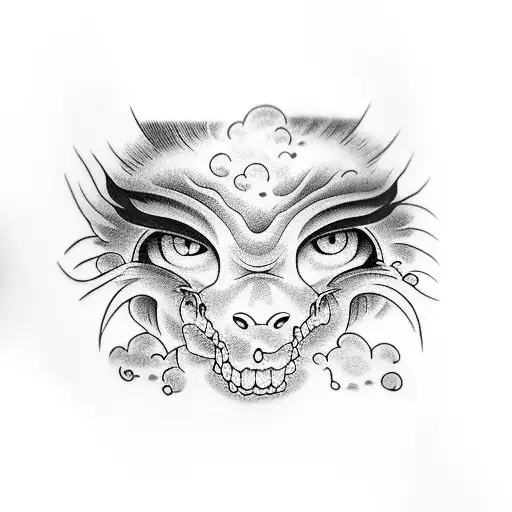 eyes with cloud dark tattoo design idea