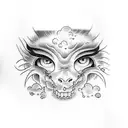 eyes with cloud dark tattoo design idea