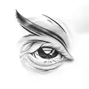 eyes with cloud dark tattoo design idea