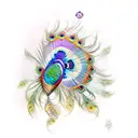 dreamcatcher peacock feathers tattoo design idea