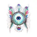 dreamcatcher peacock feathers tattoo design idea