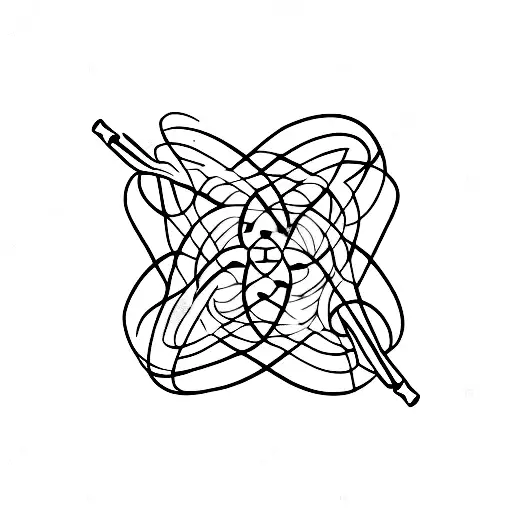 A small tattoo of a baking whisk with tiny lights wrapped around it tattoo design idea