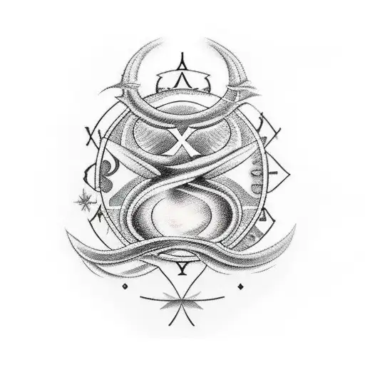 aquarius zodiac sign tattoo design idea