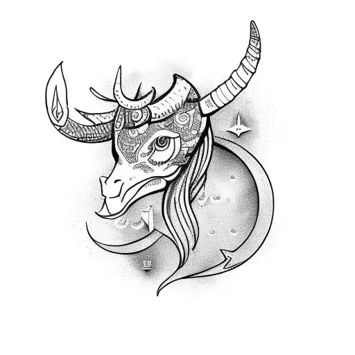 aquarius zodiac sign head tattoo design idea