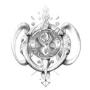 aquarius zodiac sign tattoo design idea