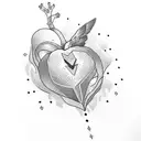 dove heart mountain tattoo design idea