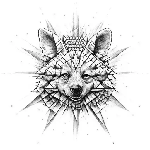 Winnie the ppoh hellraiser with melting background within a rectangle tattoo design idea