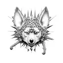 Winnie the ppoh hellraiser with melting background tattoo design idea