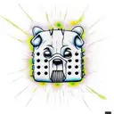 Winnie the ppoh hellraiser with melting background tattoo design idea