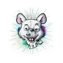 Winnie the ppoh hellraiser with melting background tattoo design idea