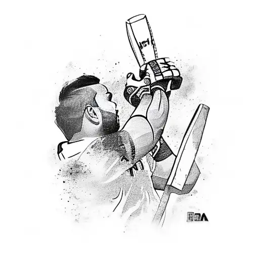 Rohit Sharma's jersey number (45) into a tattoo design inspired by his batting technique tattoo design idea