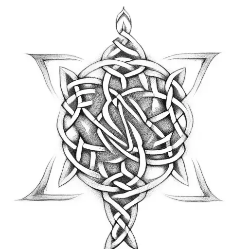 Rose tree of life with Celtic knots  tattoo design idea