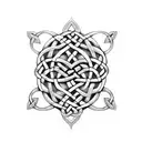 tree of life with Celtic knots and roses tattoo design idea