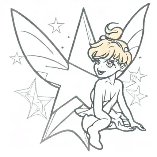 tinkerbell star tattoo design idea