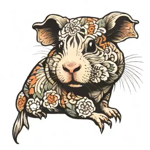 simple guinea pig tattoo design idea