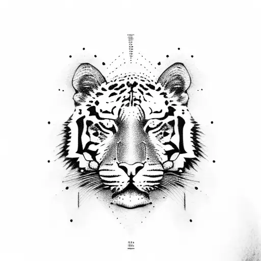 chemistry tiger tattoo design idea