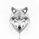 wolf and raven head in Tao shape tattoo design idea