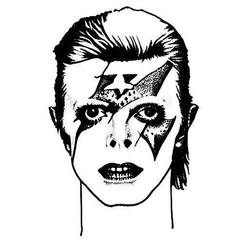 David Bowie, B&W, only eyes tattoo design idea