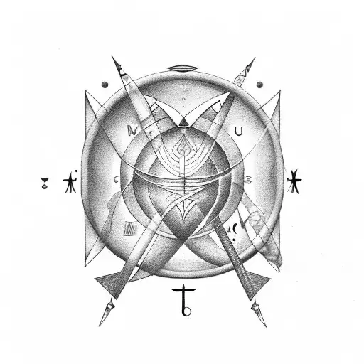 aquarius sign for men, a woman, Uranus sign, air sign tattoo design idea