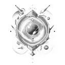 aquarius sign for men, a woman, Uranus sign, air sign tattoo design idea