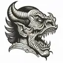 half man half Devil split face tattoo design idea