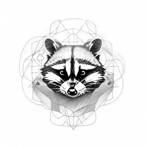 tactical raccoon tattoo design idea