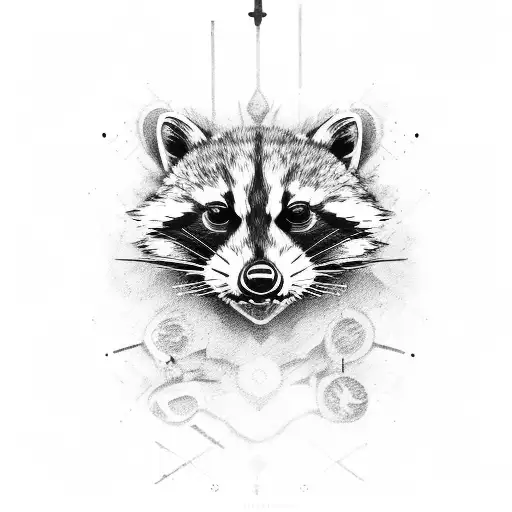 navy seal raccoon tattoo design idea